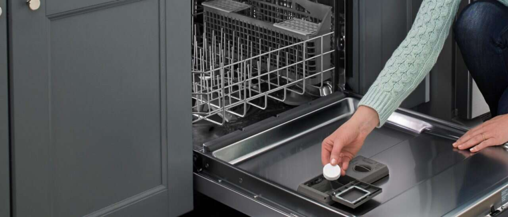how to clean a Whirlpool dishwasher with tablet