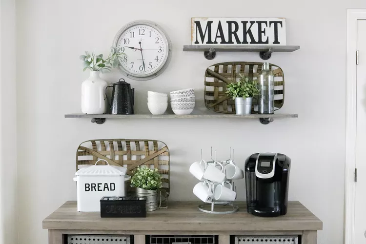 modern farmhouse inspired coffee station
