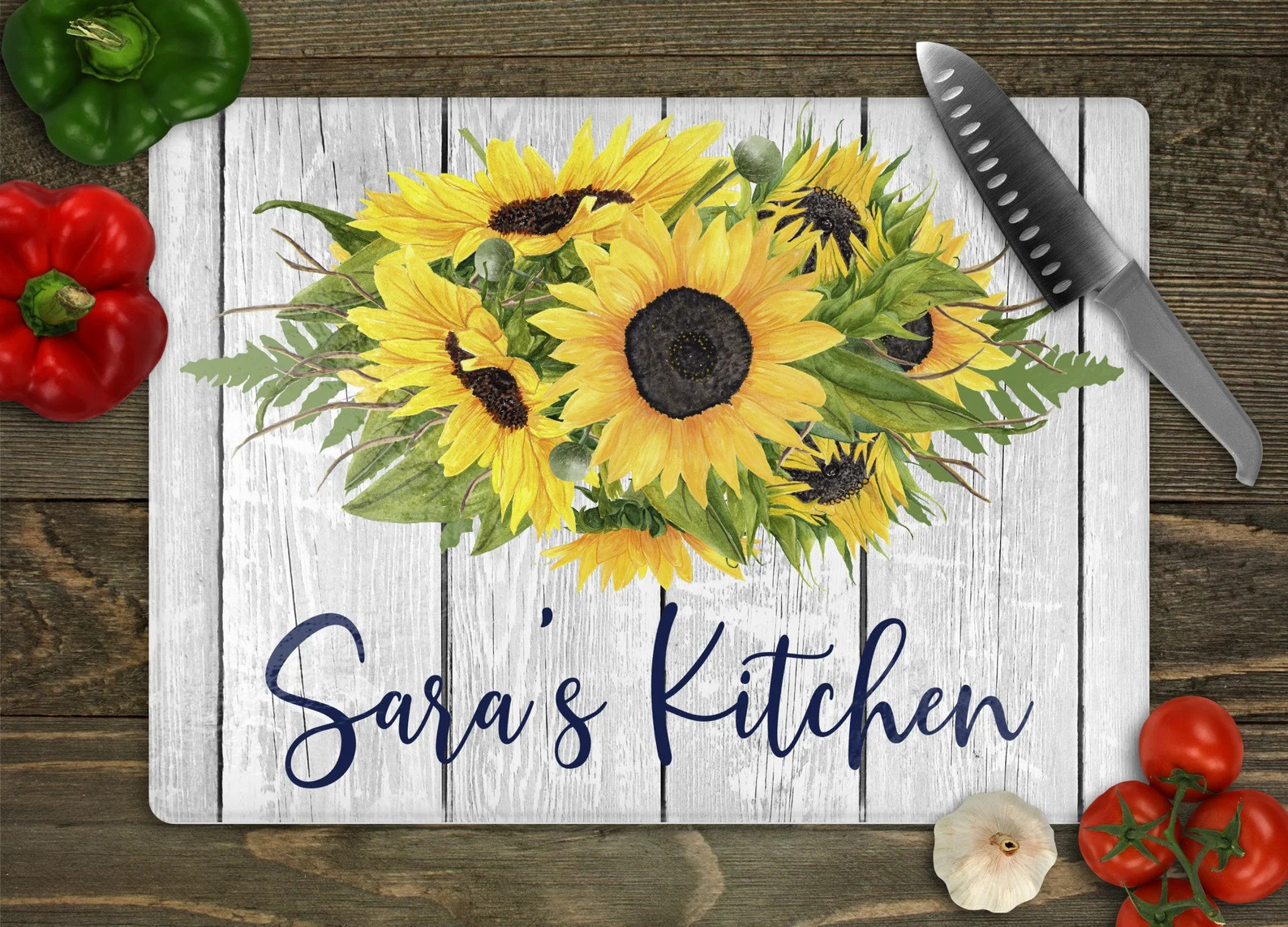 Sunflower themed chopping board