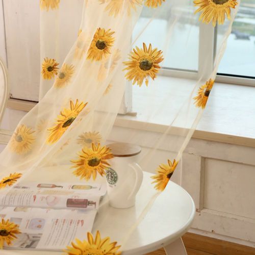 Sunflower  themed kitchen window curtain