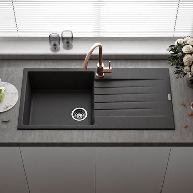 black kitchen sink