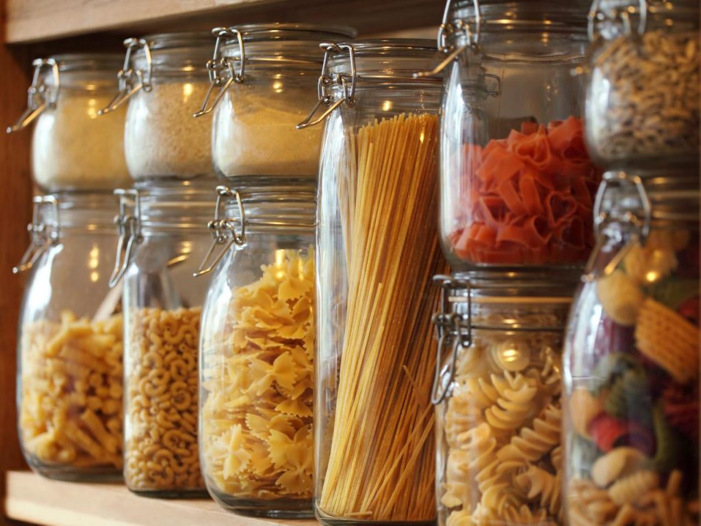 Stored all types of macronies and speghatties in jars