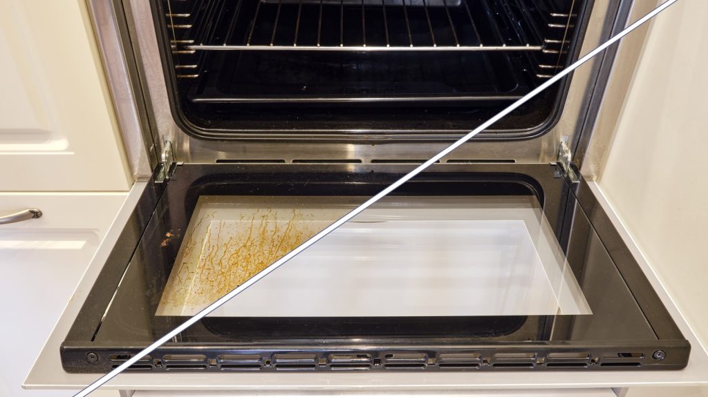 Before and after of stove oven