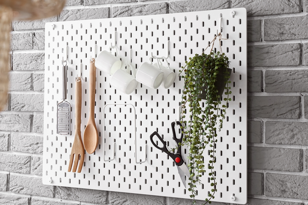 kitchen pegboard for hanging utensils