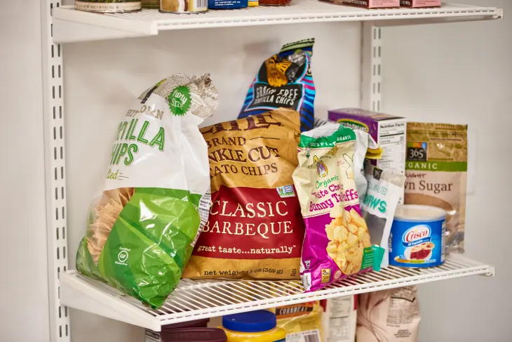 Storing chip bags in pantry 

